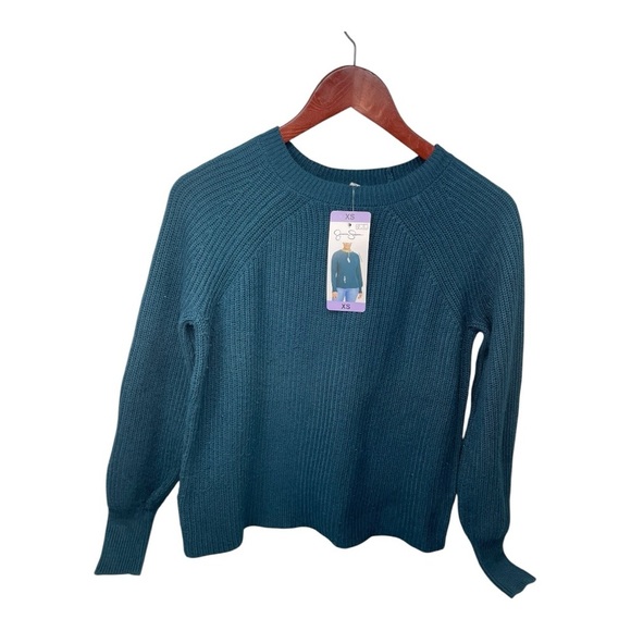 Jessica Simpson™ Ladies' Ribbed Sweater Colors: Teal Size: XS - Picture 2 of 11
